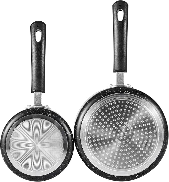Nonstick Saucepan Set with Lid, Non Stick 1Qt & 2Qt Sauce Pan Set with Glass Lid Small Pot for Home Kitchen - Image 7
