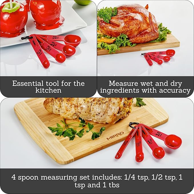 MIRRO 4pc Nested Measuring Spoons Set, Red - Image 2