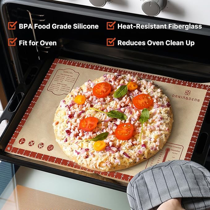 26x16 Inch Extra Thick Silicone Baking Mat with Measurements, Non-slip and Reusable - For Cookies, Bread, Pastry - Image 3