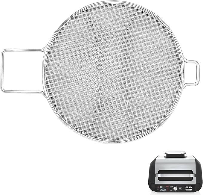 Splatter Shield for Ninja Foodi Smart XL Pro 7-in-1 Indoor Grill, Replacement Stainless Steel Splatter Screen Air Fryer Accessories for Ninja Foodi IG651, IG600, IG601 Air Fryer