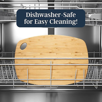 Totally Bamboo GreenLite Dishwasher Safe Cutting Board, 13.5" x 9" Reversible Bamboo Chopping Board | Lightweight Kitchen Prep Board for Vegetables, Meats, Cheese and More