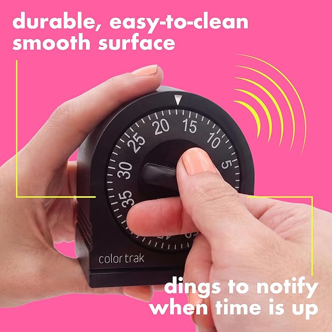60 Minute Wind Up Timer (2 Pack) Visual Mechanical Timer, from 0 to 60 Minutes, for Kitchen, Hair Color Processing, Tanning Time, Kids' Home and Classroom Activities or Timeouts, Black - Image 5