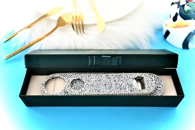 Beer Bottle Opener Diamond Bling Crystal Opener for Beer, Can, Soda Personalized Bartender Bottle Opener for Bar, Party, Travel,Church Package-2Pcs