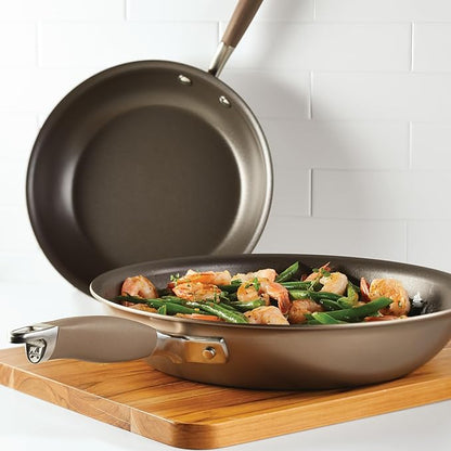 Anolon Advanced Home Hard-Anodized Nonstick Skillets (2 Piece Set- 10.25-Inch & 12.75-Inch, Bronze) - Image 10