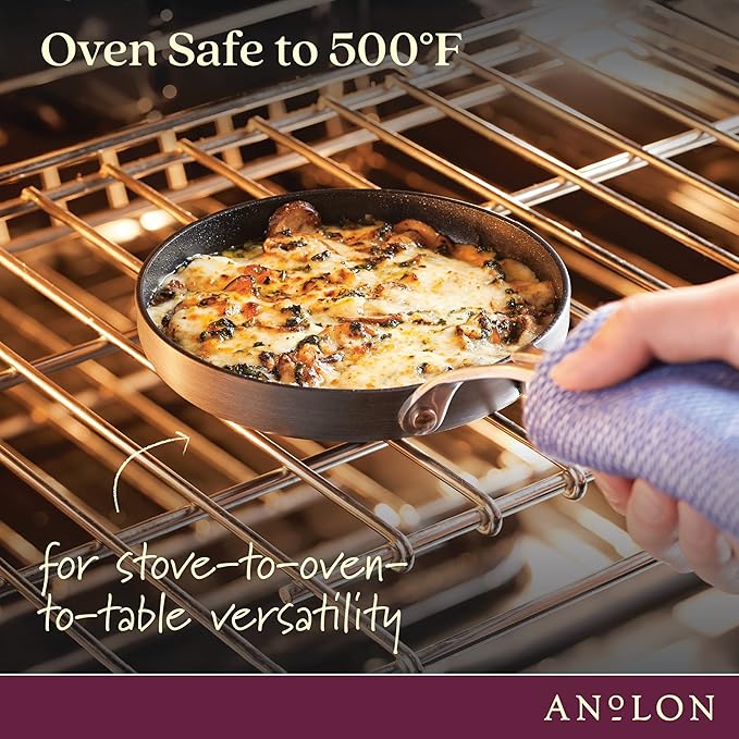 Anolon Hard Anodized Nonstick Mini Skillet/Frying/Egg Pan, Stainless Steel Handle, (6.5"), Gray - Image 4