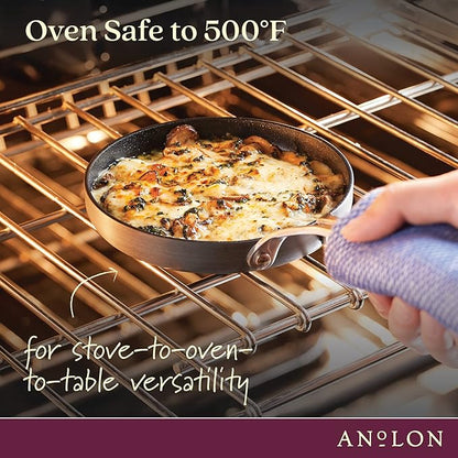 Anolon Hard Anodized Nonstick Mini Skillet/Frying/Egg Pan, Stainless Steel Handle, (6.5"), Gray - Image 4