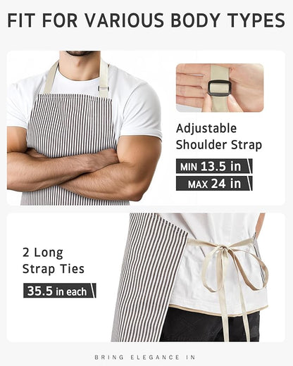 Syntus Chef Apron for Men Women Kitchen Cooking Apron with Pockets, Adjustable Bib Aprons Stain Resistant - Image 6