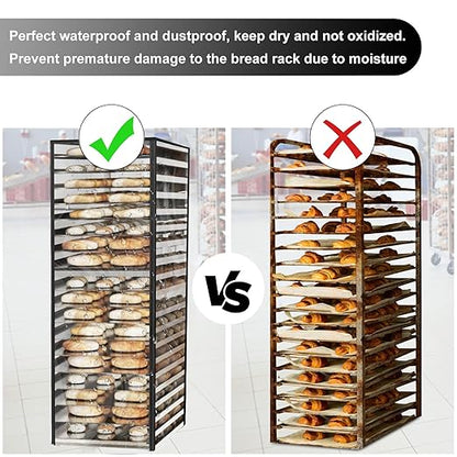 Commercial Bread Rack Cover Speed Rack Cover with Zipper, 20tier Sheet Pan Rack Cover Bun Pan Rack Cover with Vents ，23"X28"X64" Kitchen Brkery Rack Cover Waterproof - Image 4
