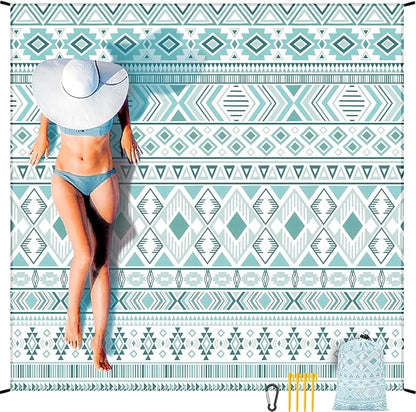 WIWIGO Beach Blanket Waterproof Sandproof Beach Mat 79" X 83"/10'x9'for 2-8 Adults Quick Drying Outdoor Picnic Mat Beach Accessories for Travel, Camping, Hiking - Image 5