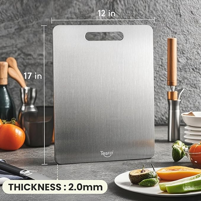 New Titanium Cutting Board - 100% Pure Titanium Cutting Boards For Kitchen,Easy to clean, Double-sided food-grade Cutting Board For Cutting Meats, Fruits And Vegetables（18 * 12） - Image 6