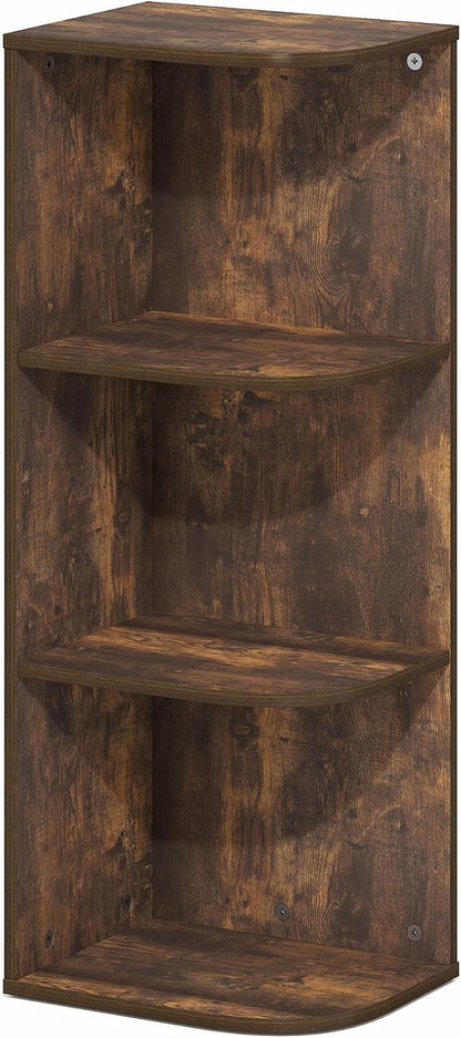 Furinno PASIR Book Shelf, 3-Tier Corner Bookshelf with Open Shelf, Standing Bookcase, 9.3 x 12 x 31.5, for Organization and Storage, for Living Room, Bedroom, Home Office, Amber Pine - Image 6