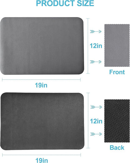 Dish Drying Mat for Kitchen Counter, 12"x19" Dish Drying Pad with Non-slip Rubber Backed, Hide Stain Anti Absorbent for Kitchen Counter, Drying Mat for Coffee Machine Dish Rack (Grey) - Image 7