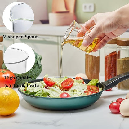 3 Piece High Borosilicate Glasss Liquid Measuring Cups, Includes 150ml(5OZ),250ml(8OZ),and 500ml(16OZ), Dishwasher, Freezer, Microwave, and Preheated Oven Safe, Essential Kitchen Tools - Image 2