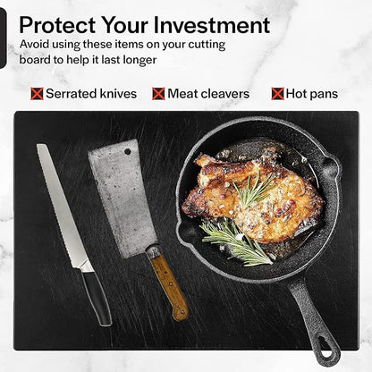 Thirteen Chefs Large 18 x 12 Black Plastic Cutting Board - 1/2" Thick HDPE for Restaurants and Professional Kitchens, NSF - Image 7