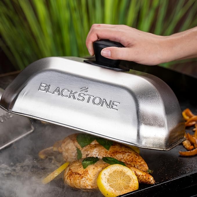 Blackstone 5207 Rectangle Basting Cover Small 2-Pack Griddle Accessories, Stainless Steel, Cheese Melting Dome and Steaming Cover, Best for Use on Flat Top Griddle Grill Cooking Indoor or Outdoor - Image 5