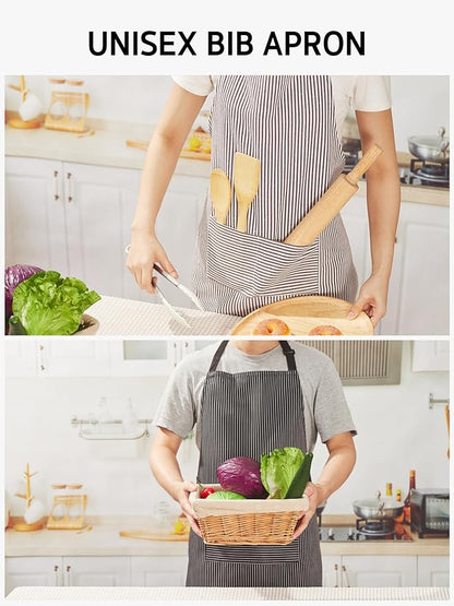 Syntus Apron for Men Women, Adjustable Cooking Kitchen Chef Aprons with 2 Pockets, Cotton/Polycotton/Polyester - Image 7