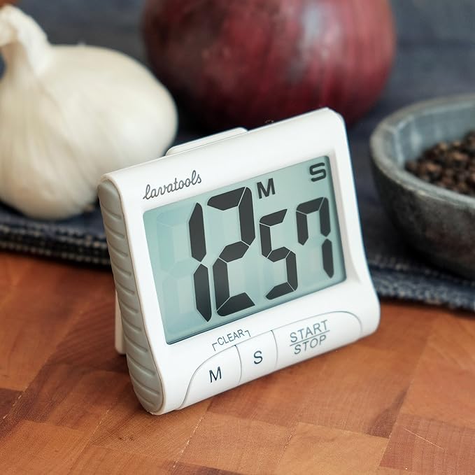 Lavatools KT1 Digital Kitchen Timer & Stopwatch, Large Display, Bold Digits, Simple Operation, Loud Alarm, Magnetic Kickstand for Cooking and Classroom - Image 6