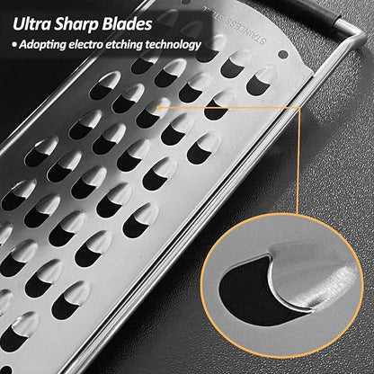 Professional Zester Grater Extra Coarse for Potato, Zucchini, Carrot, Apple, Cabbage and Cheese, Kitchen Grater with Razor-Sharp Stainless Steel Blade (Extra Coarse) - Image 4