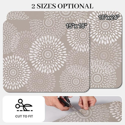 LuxStep Dish Drying Mat Super Absorbent Kitchen Counter Mat Rubber Backing Draining Mat Easy to Clean Kitchen Accessories Dish Rack Pad for Dishes, Utensils, Countertops, Sinks 16" x 24" Khaki - Image 2