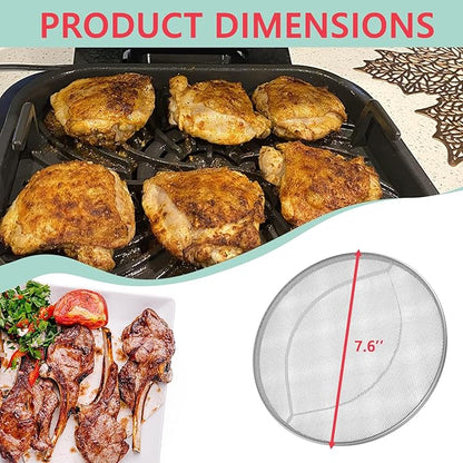 2-Pack Splatter Shield for Ninja FG551 DG551 BG500A Foodi Air Fryer Accessories, Stainless Steel Splash Guard Replacement Parts for Ninja 6 in 1 Smart XL Indoor Grill, Foodi XL Mesh Screen