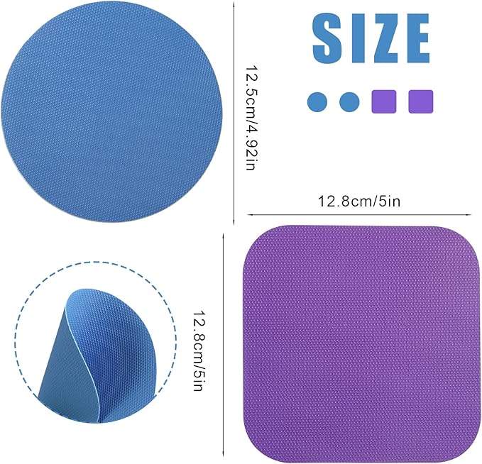 LUTER 4pcs Jar Opener, Rubber, Multi-function Silicone Bottle Opener for Seniors with Weak Hands Lid Cap Gripper Pads Kitchen Coasters Gadgets(Blue, Purple) - Image 2