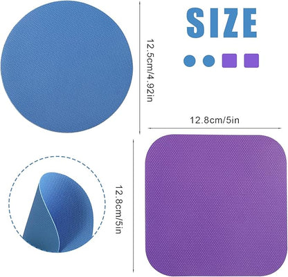 LUTER 4pcs Jar Opener, Rubber, Multi-function Silicone Bottle Opener for Seniors with Weak Hands Lid Cap Gripper Pads Kitchen Coasters Gadgets(Blue, Purple) - Image 2