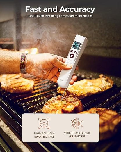 ERICKHILL Infrared Thermometer Gun, Heat Temp Temperature Gun with Meat Probe 2-in-1, Digital IR Laser Thermometer Gun for Cooking, Pizza Oven, Meat, Griddle, Grill, HVAC - Image 7