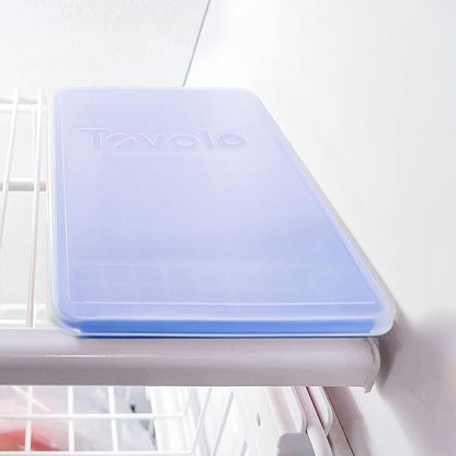 Tovolo Mini Ice Cube Tray with Lid (Stratus Blue) - Silicone Tray for Freezing Mini Ice/BPA-Free Silicone and Plastic (Pack of 2)
