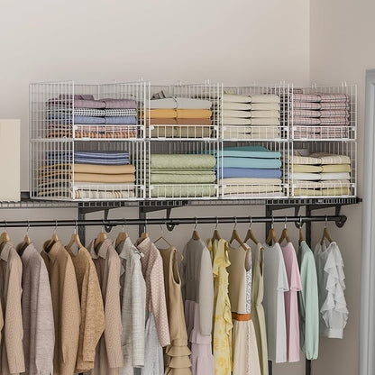 Yociyoga Stackable Closet Organizers and Storage - 4-Tier Stackable Storage Bins, Foldable Closet Shelf Organizer Basket, Clothes Organizers Shelves for Organizer System(Patent 30022416) - Image 6