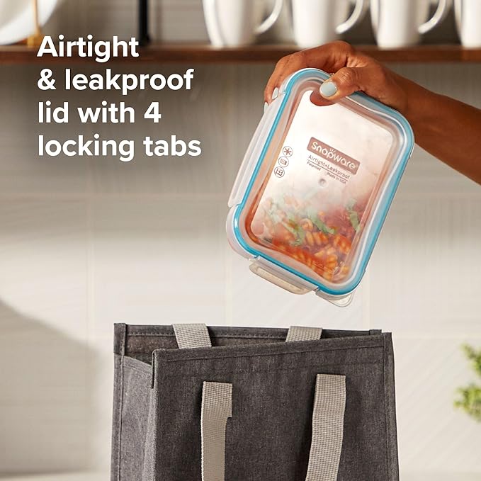 Snapware Plastic Total Solution 3-Pack (8.5-Cup) Food Storage Containers Set, Leakproof & Airtight Plastic Locking Lids Rectangular Containers, BPA-Free Lids, Microwave Dishwasher Freezer Safe - Image 5