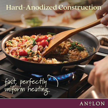 Anolon Advanced Home Hard Anodized Nonstick Sauté Pan with Helper Handle and Lid, 5 Quart - Moonstone - Image 7