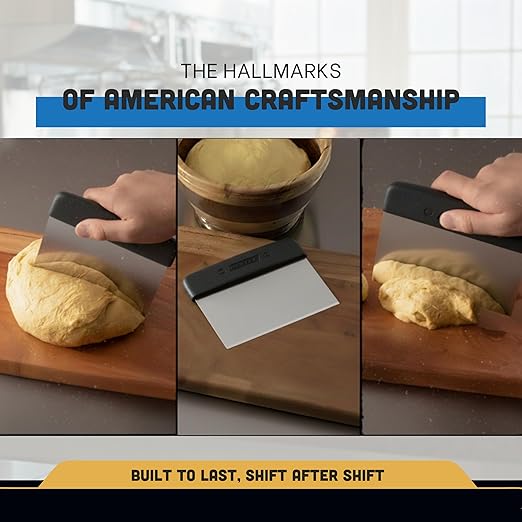 Dexter-Russell 6” x 3” Dough Cutter/Scraper – S196B, Stainless Steel Blade with Black Textured Handle, Sani-Safe Series, NSF Certified, Made in USA - Image 5