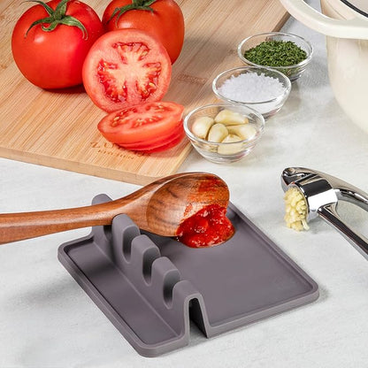 Zulay Kitchen Spoon Rest for Multiple Utensils High Heat-Resistant Silicone Drip Pad, BPA-Free Spoon Holder for Stove Top, Kitchen Gadget Holder for Ladles, Tongs, Cooking Spatula - Makes Great Gift - Image 8
