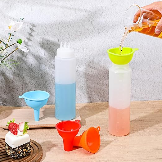 4 Pcs Silicone Kitchen Funnels - Flexible Condiment Sauce Canning Wide Mouth Funnel - Funnels for Kitchen Use Filling Bottles Jars Cans Powder Liquid Spices - Image 4