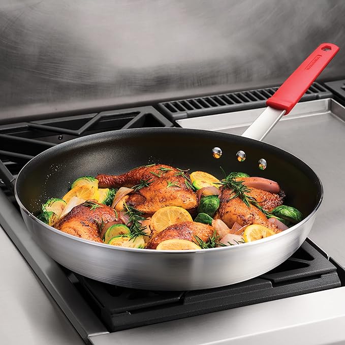 Tramontina Professional 14-Inch Non Stick Extra Large Frying Pan, Heavy-Gauge Aluminum Skillet with Reinforced Nonstick Coating, Red Handle, Dishwasher and Oven Safe - Image 2