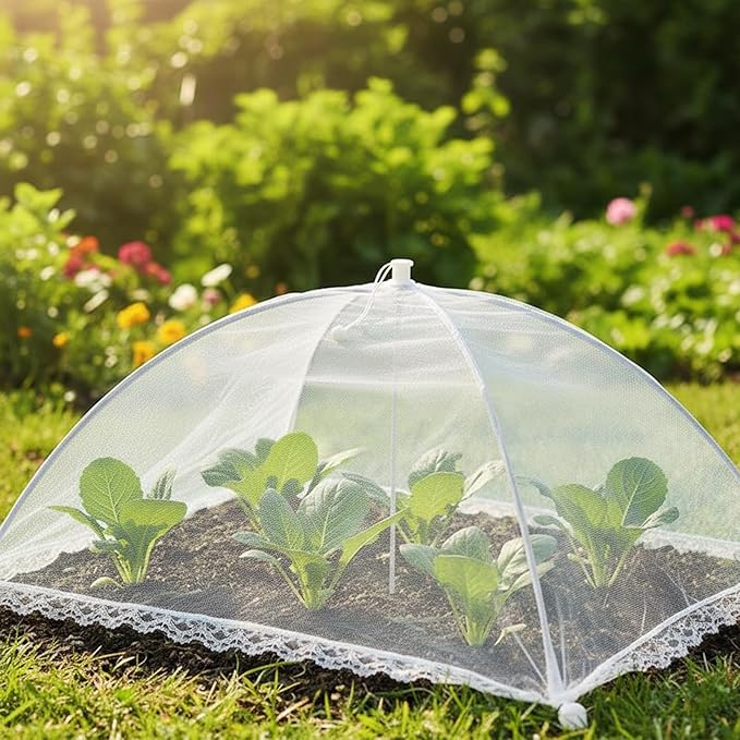 6 Pack Mesh Food Covers 17 Inch, White Pop-Up Food Tents, Collapsible Umbrella Screen Covers for Parties, BBQs, Picnics, Outdoor Camping Dining, Reusable Fly Cover - Image 8