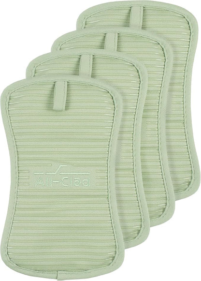 All-Clad Premium Pot Holder & Hot Pad: Heat Resistant to 500 Degrees - 100% Cotton, 10"x6.25" Hot Pad for Kitchen and Barbeque, 4-Pack, Fennel by All-Clad