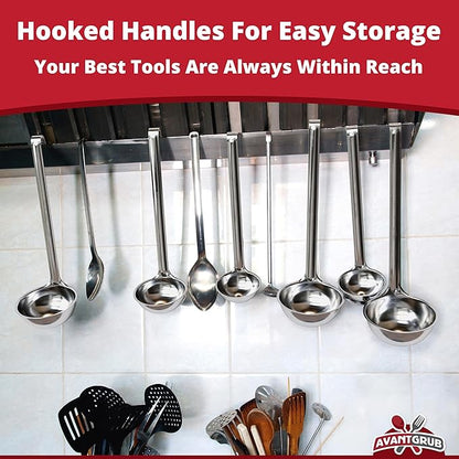 Super Sturdy, Ergonomic 6 Oz. Soup Ladle 1 Pk. Stainless Steel Ladles with Long Handles. Best Kitchen Accessories for Stirring, Portioning and Serving Soups, Chili and Stew in Restaurants and at Home - Image 7