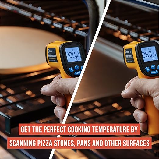 Chef Pomodoro Digital Oven Thermometer, Infrared Thermometer for Cooking, Kitchen Gadgets, LCD Display, Food Thermometer Digital for Pizza Oven, Gas Oven, Electric Oven, BBQ, and More -58℉～1022℉