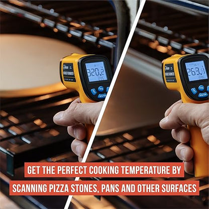 Chef Pomodoro Digital Oven Thermometer, Infrared Thermometer for Cooking, Kitchen Gadgets, LCD Display, Food Thermometer Digital for Pizza Oven, Gas Oven, Electric Oven, BBQ, and More -58℉～1022℉