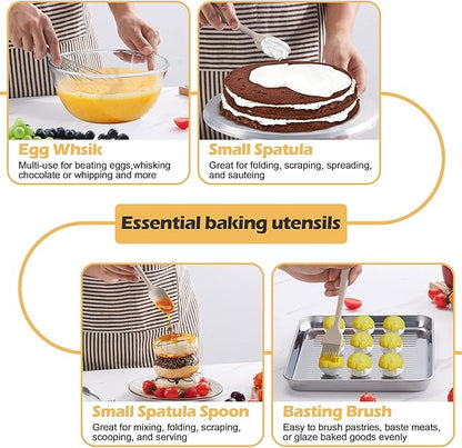 15-Piece Kitchen Cooking Utensils Set with Holder, Homikit Heat Resistant Food Grade Silicone Kitchen Utensils include Slotted Spatula Ladle Turner for Nonstick Cookware, Dishwasher Safe- Khaki - Image 6