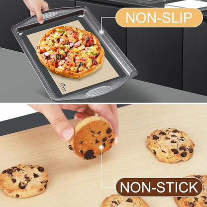 HOTEC Silicone Baking Mats 3 Pack – Thickened Non-Stick Reusable Silicone Baking Sheets for Oven – Cookie & Macaron Mats – 2 Half Sheet + 1 Quarter Sheet – BPA-Free, Dishwasher Safe - Image 6