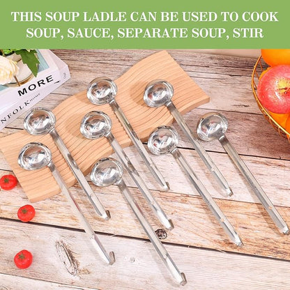 8 PCS Stainless Steel Ladle Soup Handle Ladle with Pouring Rim for Kitchen Cooking Soup Sauce (1 oz) - Image 3
