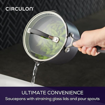 Circulon A1 Series w/ScratchDefense Nonstick Induction Straining 2qt SaucePan with Lid, Induction Cookware, 2-Quart Sauce Pan with Lid, Graphite - Image 7