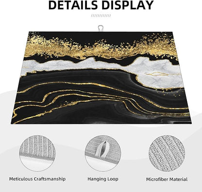 Marble Pattern Dish Drying Mat for Kitchen Counter, Microfiber Dish Mats for Drying Dishes, Absorbent Large Dish Drying Pad Mat 18 x 24 Inch - Image 3