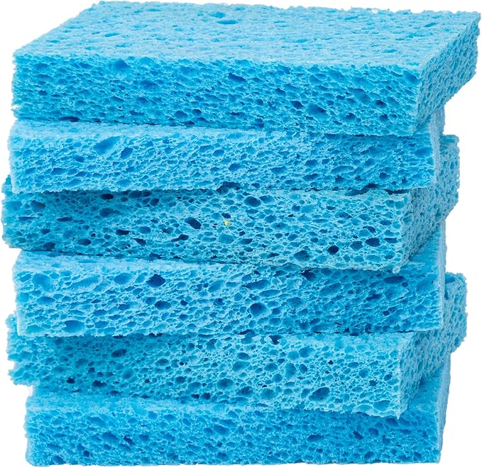Cellulose Sponges,Heavy Duty Scrub Kitchen Sponge,Clean Tough Messes Without Scratching Sponges Kitchen Blue(6 Pack) by ARCLIBER