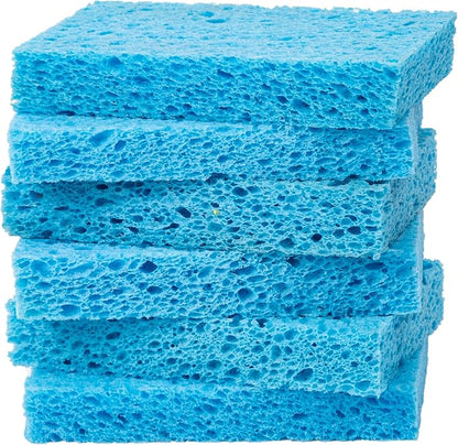 Cellulose Sponges,Heavy Duty Scrub Kitchen Sponge,Clean Tough Messes Without Scratching Sponges Kitchen Blue(6 Pack) by ARCLIBER