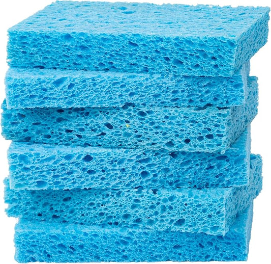 Cellulose Sponges,Heavy Duty Scrub Kitchen Sponge,Clean Tough Messes Without Scratching Sponges Kitchen Blue(6 Pack) by ARCLIBER