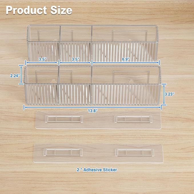 MUSTORN 2 Pack Adhesive Cabinet Door Organizer, Lid Organizers Inside Cabinet Spice Rack Food Container/Tumbler Lids Holders for Kitchen & Bathroom Wall Mounted(Acrylic) - Image 6