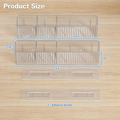 MUSTORN 2 Pack Adhesive Cabinet Door Organizer, Lid Organizers Inside Cabinet Spice Rack Food Container/Tumbler Lids Holders for Kitchen & Bathroom Wall Mounted(Acrylic) - Image 6